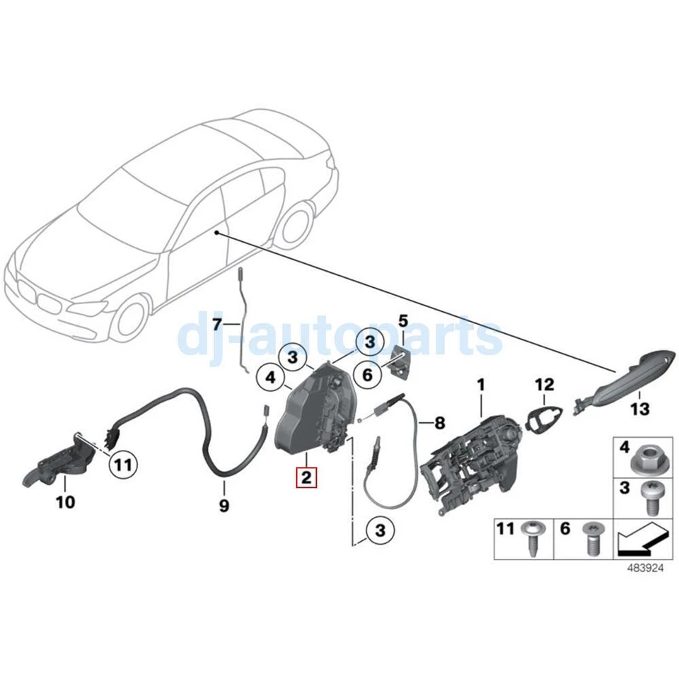 Front Driver Side Door Lock Actuator 51217229461 For BMW F07 F10 F30 F33 F20 M3 Foto 2 de 4