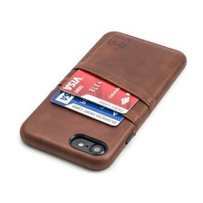 Custodia a portafoglio Dockem Exec iPhone SE 3, SE 2, 8, 7, 2 porta carte pelle PU marrone