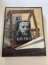 John Martin Oil Painting Vintage Mid Century Still Life Modernist Expressionism