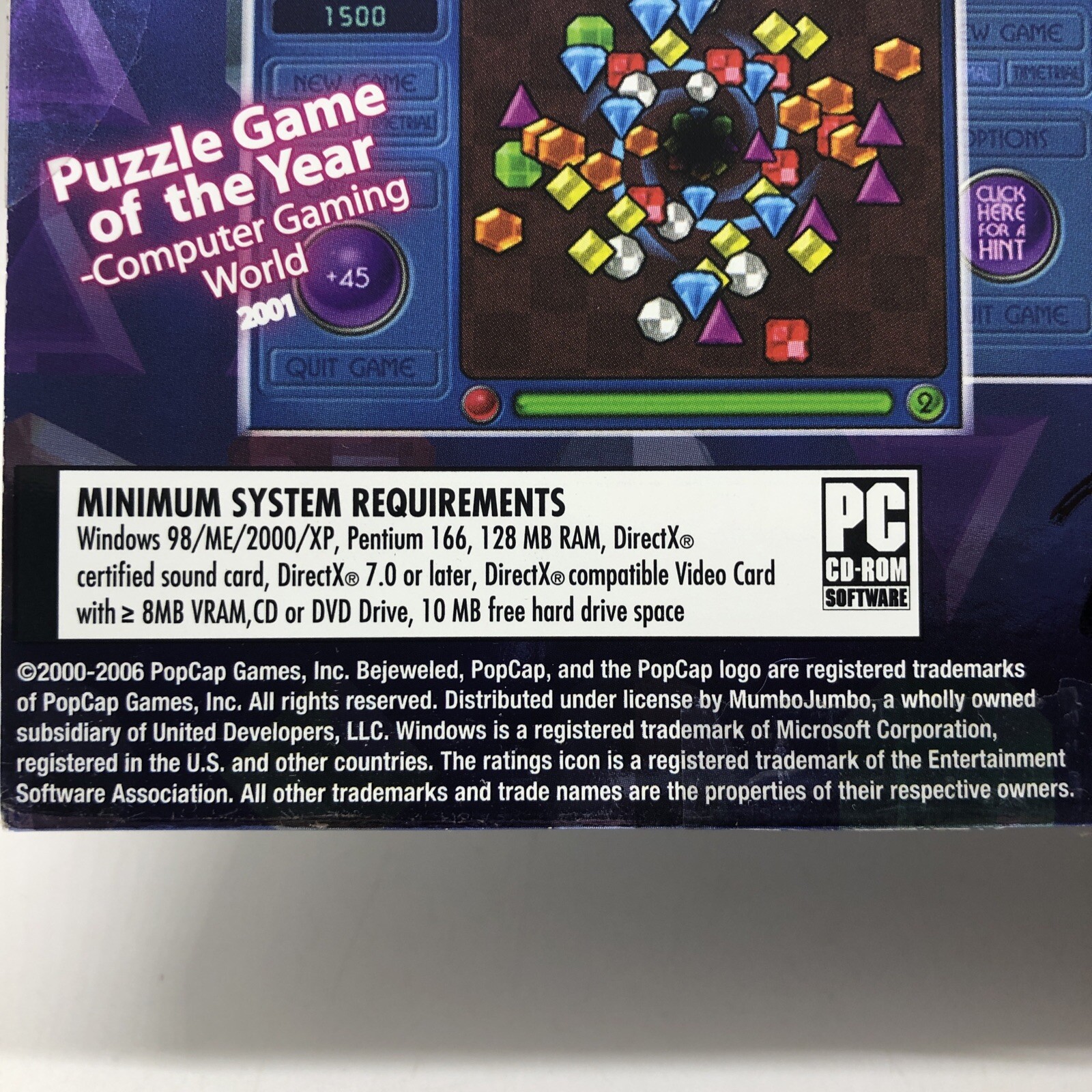 Bejeweled PopCap Games PC CD ROM Window 98 / ME / 2000 / XP Computer Game |  eBay