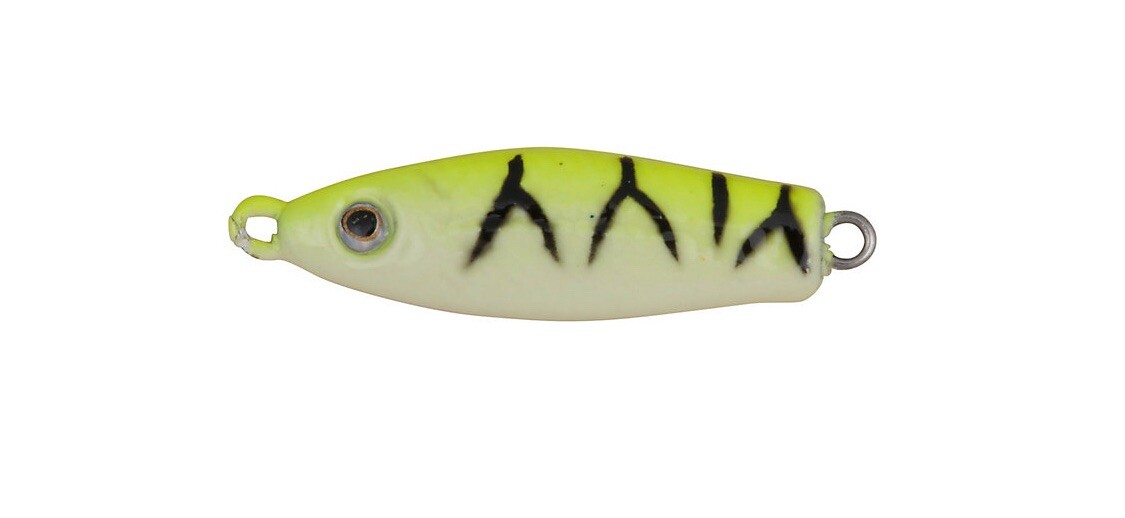 Johnson Rattlin' Scout Cuillère 1/8 oz Chartreuse Tiger Glow gabarit de