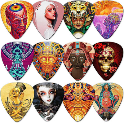 Medium Guitar Picks 24 Pack Guitar Pics with Tin Box,Acoustic Guitar Pick 0.71mm