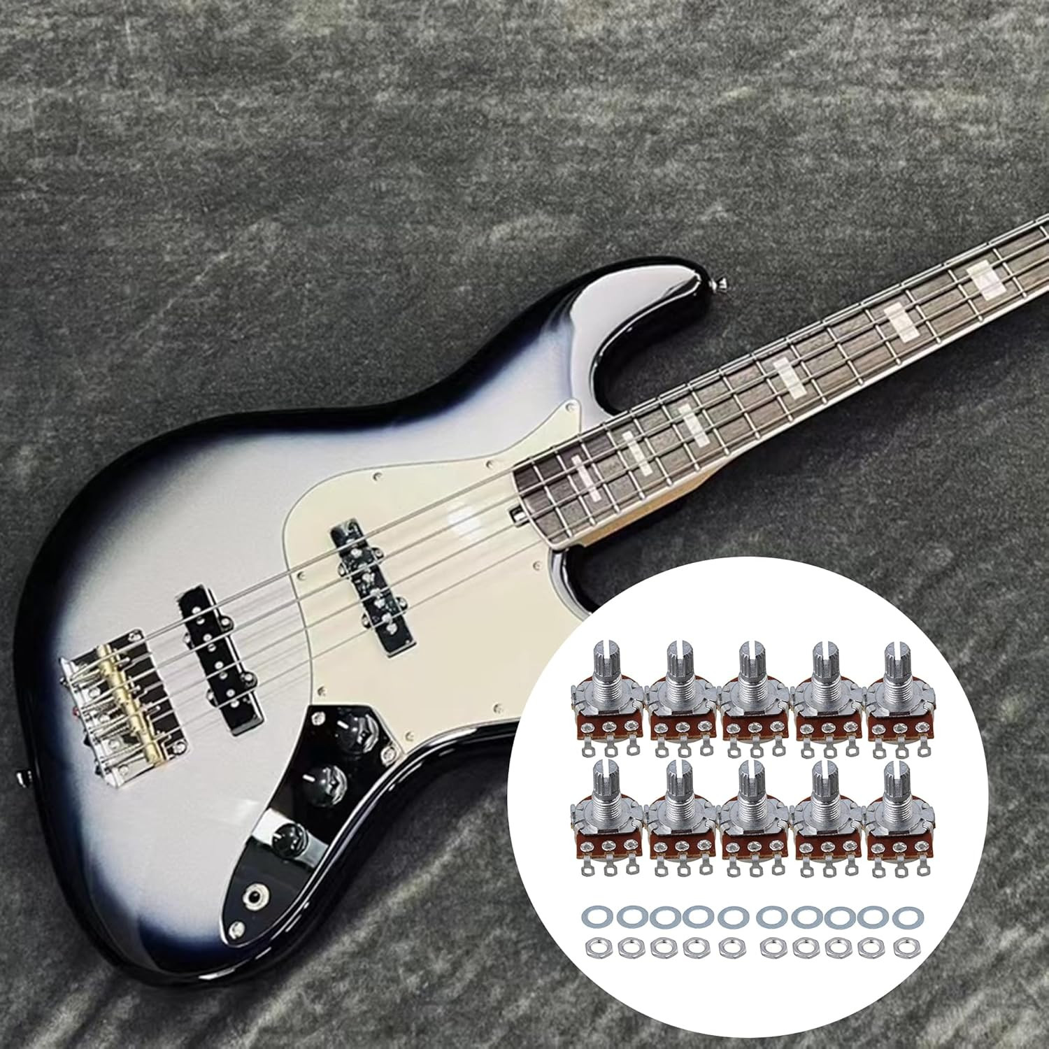 Guitar Potentiometer Volume Tone Pots Switch Control A500K Pack of 10