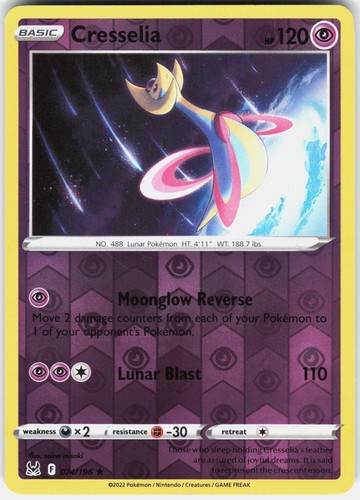 Cresselia 074/196 Rare Lost Origin Pokemon Reverse Holo Lightly Played