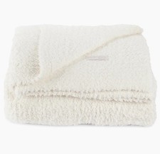 NEW 147 BAREFOOT DREAMS CozyChic Throw Blanket Ivory Cream 54 X 72