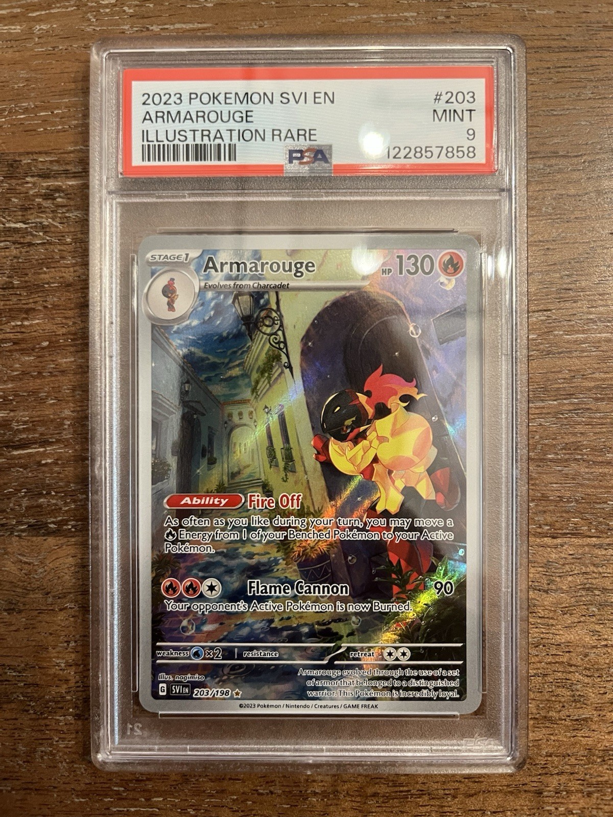 Pokémon TCG Armarouge Card 203/198 Scarlet & Violet Base Set PSA 9