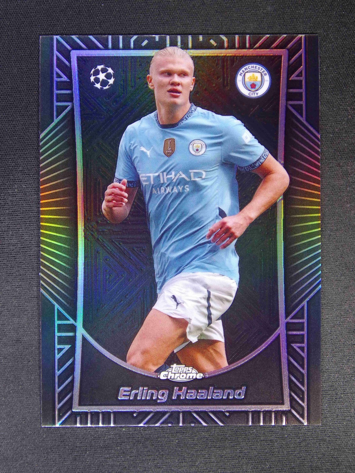 Erling Haaland 2024-25 Topps Chrome UEFA Shadow Etch #SE-10