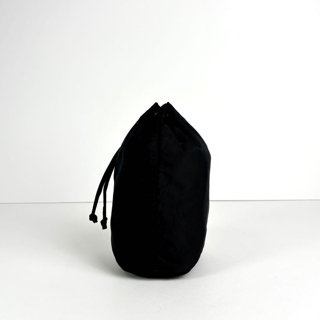 PRADA Drawstring Pouch Mini Bag Triangle Logo Bla… - image 5