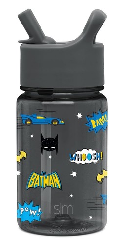 DC Comics Batman Kids Water Bottle Plastic BPA-Free Tritan Cup with Leak Proo...