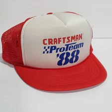 Vintage Craftsman Trucker Hat Snapback Pro Team 88 Mesh Rope Racing Sears Worker