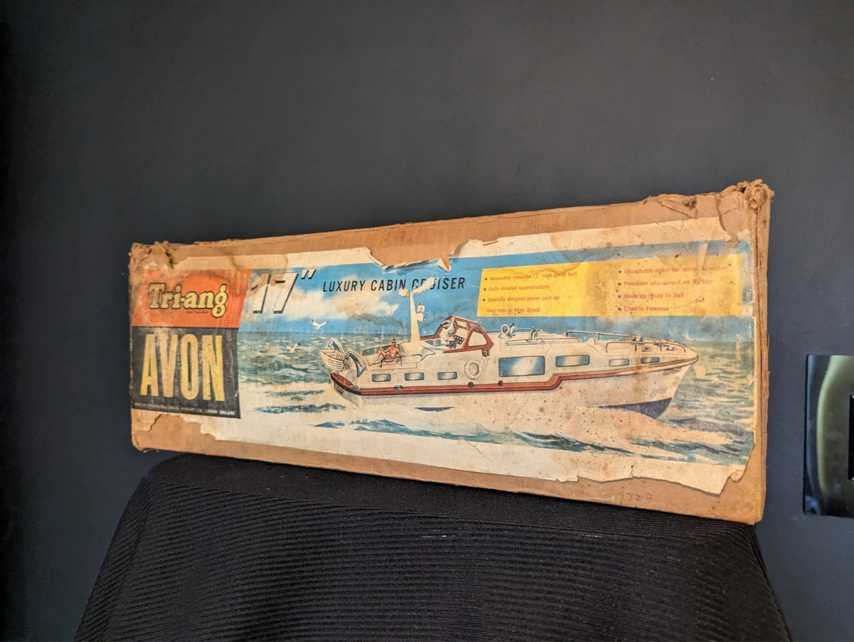 Tri-ang clockwork motor torpedo boat, 28cm long, boxed, and a Tomiyana