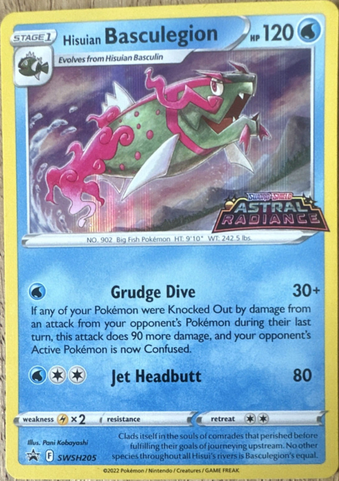 Pokémon TCG Hisuian Basculegion Holo Promo SWSH205 120 HP English Card