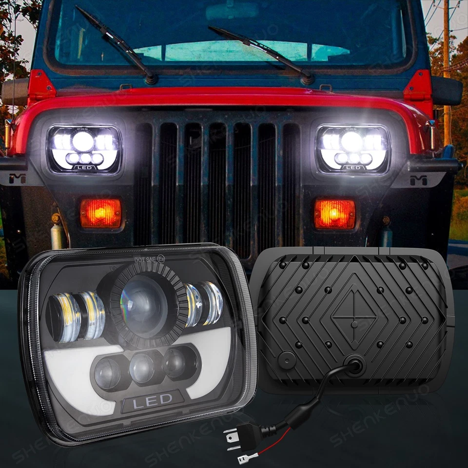 For Pontiac LeMans 1978-1981 5x7 7X6" H6014/H6052/H6054 Led Headlight Square - Image 2 of 4