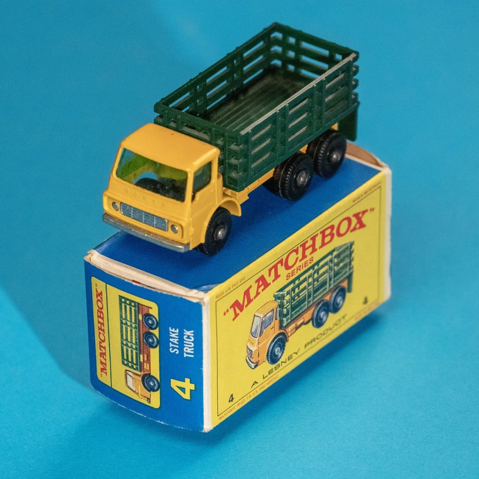 Matchbox ruedas regulares / MB 04 D2 Stake Truck / 1968 sin usar, en caja realmente limpia Foto 2 de 4