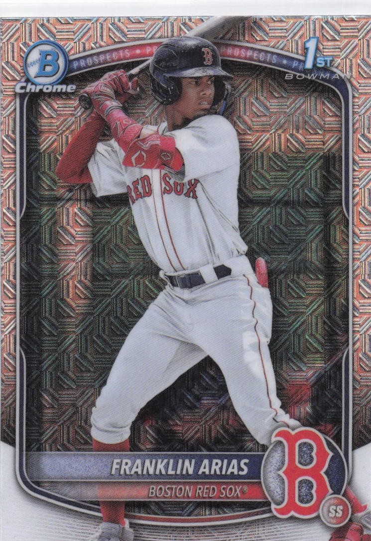 2025 Bowman #BCP-67 Franklin Arias Chrome Prospects Mojo Refractor