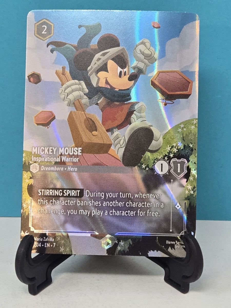 Lorcana Mickey Mouse Inspirational Warrior ENCHANTED RARE Card 221