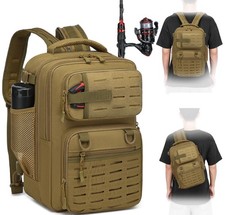 Fishing Tackle Backpack with Rod Holder, Lightweight Fishing Backpack for Men...