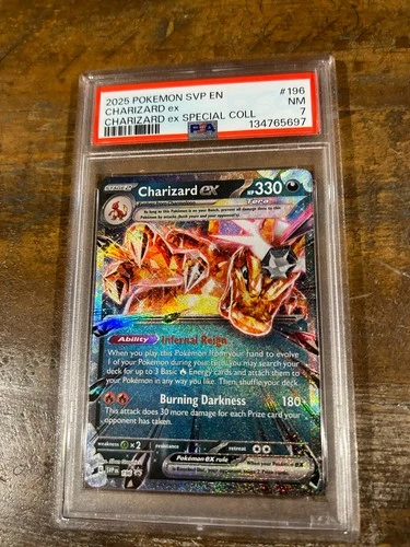 POKEMON 2025 Special Collection Promo CHARIZARD EX #196 PSA 7 RARE