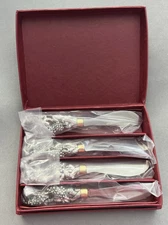 Rare ARTHUR COURT Grape Grapevine 4 Spreaders Aluminum Stainless New in Box