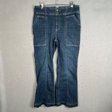 Pilcro Anthropologie Womens 29 High Rise Trouser Bootcut Jeans Blue Denim