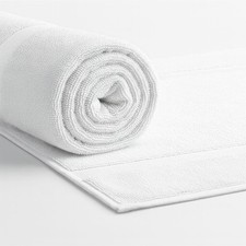 WHITE BATH MATS 20X34  6PACK 100 COTTON LUXURY
