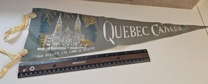 Vintage The Basilica Ste-Anne De-Beaupre Quebec Canada Felt Pennant 21"