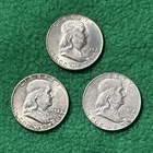 Franklin Half Dollar Lot of 3 - 90% Silver - Wise Intrinsic Silver! Sweet ‘48!