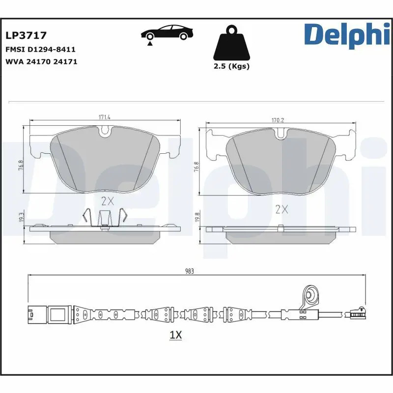 Delphi Bremsbel?Ge Vorne + Zubeh?R Bmw X5 E70 F15 X6 E71 - Bild 3
