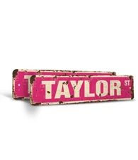 TAYLOR Vintage Style Rustic Street Sign Childrens Name Room Metal Road Sign
