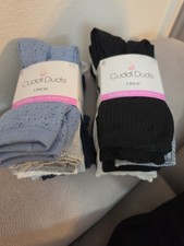NWT Lot of 2 Cuddl Duds Plushfill Super Soft Crew Socks Wmn Sz 4-10 6 Pairs/Pack