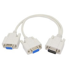 DB9 9 Pin Y Splitter Cable 1 Male to 2 Female