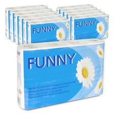 Funny AG-068 Küchenrolle, 3-Lagig, 50 Blatt Pro Rolle, Hochweiß (48-Er Pack)
