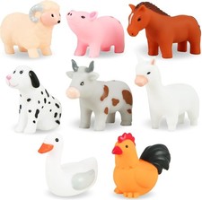 XY-WQ No Hole Bath Toys 8PCS Baby Toddler Bathtub Toys w/ Mesh Bag