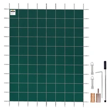 16x30ft Rectangular Mesh Safety Cover for Inground Pools & Winter Green