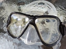 Adult Black / Clear Dual Lens Scuba Diving / Snorkeling Mask