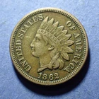 1862 Copper Nickel Indian Cent Ch. VF