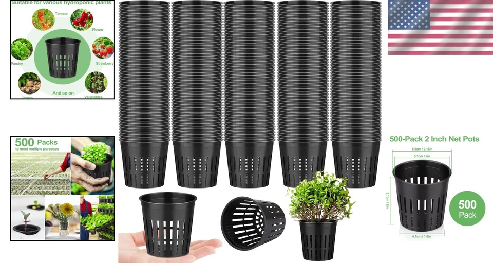 Versátiles macetas de red hidropónica de 2 pulgadas - malla ranurada para plantas de interior/exterior Foto 2 de 4