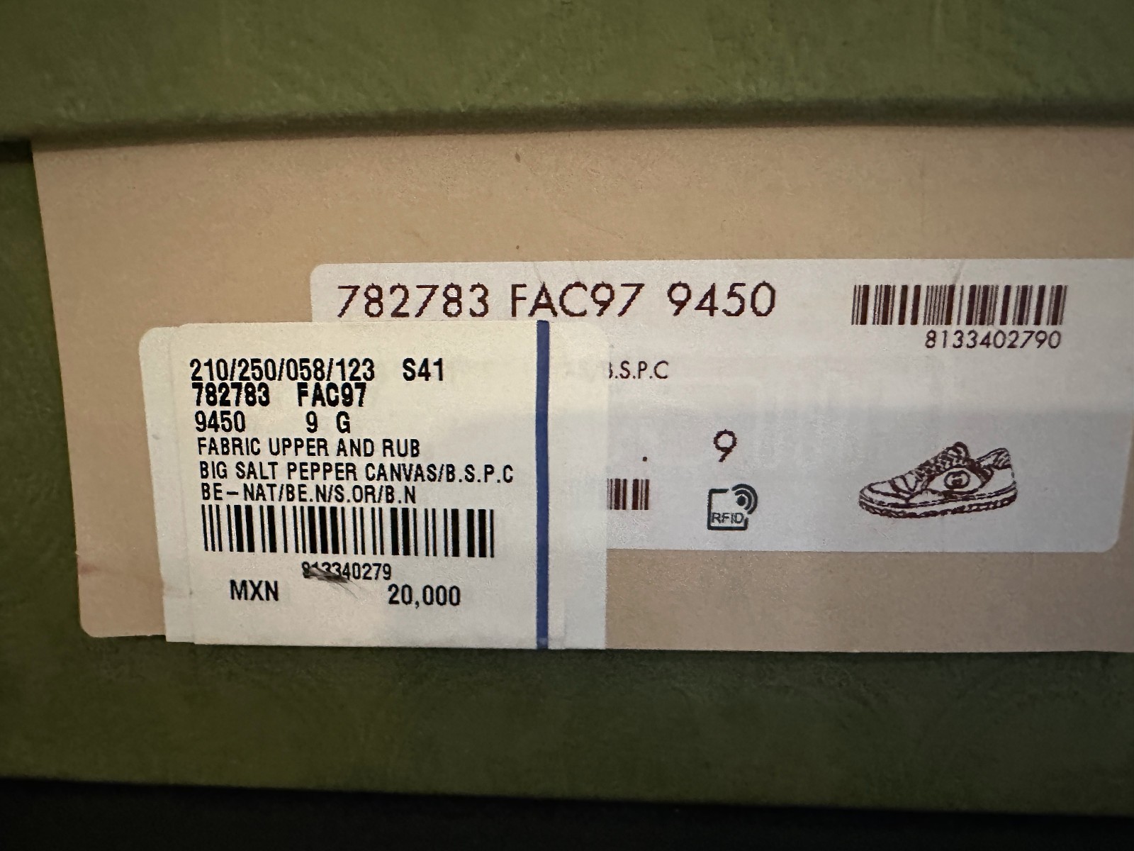 NIB Gucci MAC80 Sneakers Cream Orange Canvas Low Top UK9 US9.5 Authentic image 7