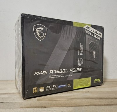 MSI MAG A750GL PCIE5 PSU 750W Fully Modular Power Supply 80+ Gold - New