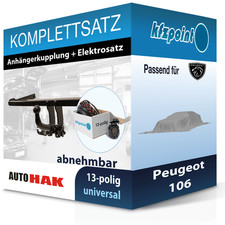 Für Peugeot 106 91-96 AUTO HAK Anhängerkupplung abnehmbar + 13polig E-Satz neu