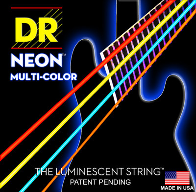 DR Saiten Hi-Def Neon Mehrfarbig Bass Medium 5 Saiten (40-120)