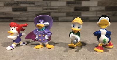 Vtg Disney Darkwing Duck Figures 1991-92 Kellog's Lot of 4 Collectible Cartoons