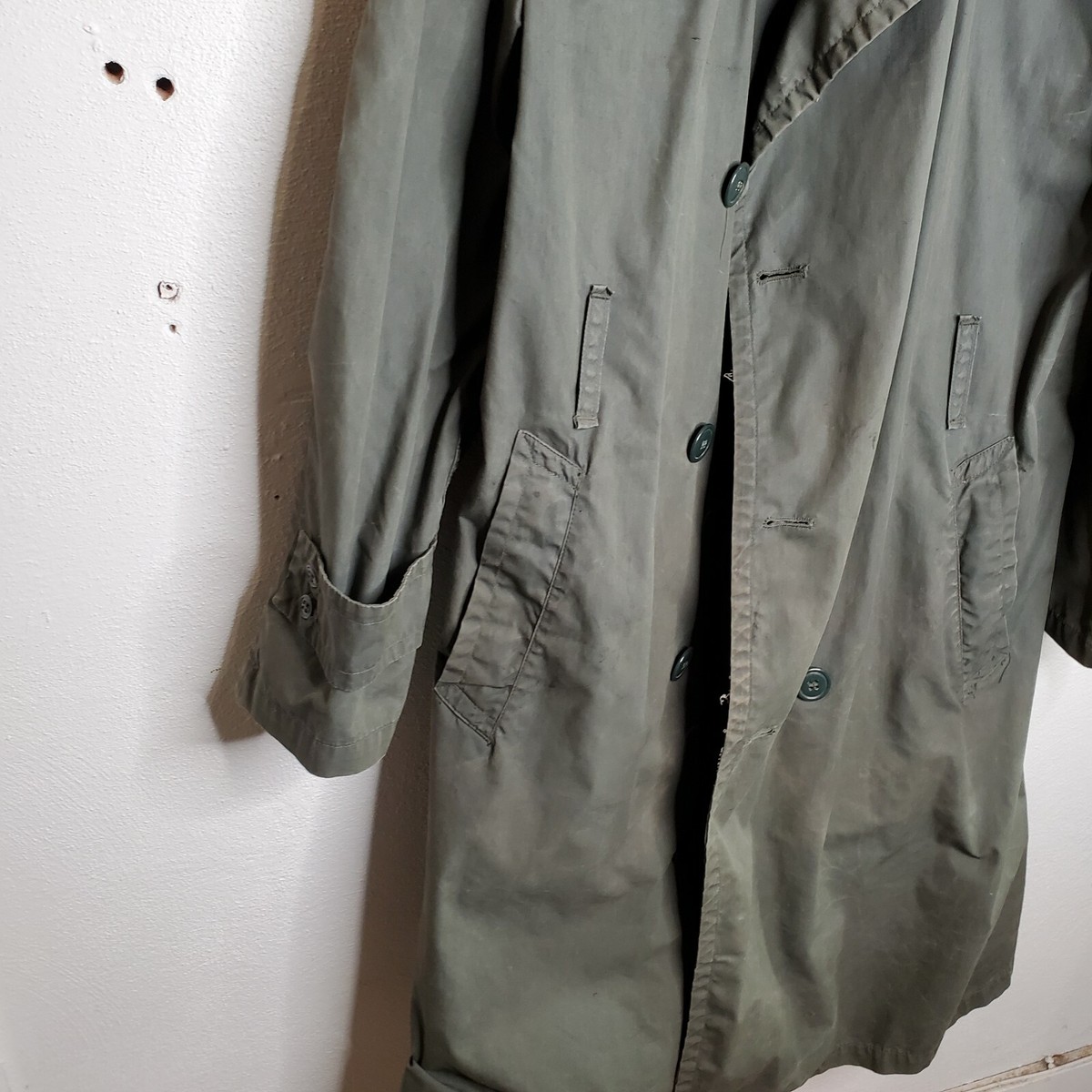 US Army Green Vietnam Era Rain Coat Military Jacket Sz 42S US Army Green Vietnam Era Rain Coat Military Jacket Sz 42S