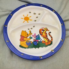 Disney Winnie The Pooh Tigger Piglet Melamine Divided Plate Tea Party w/Honey EC