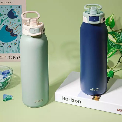 Ello Pop & Fill 32 oz. Paquete de 2 botellas de agua de acero inoxidable con tecnología QuickFill - Imagen 9 de 19