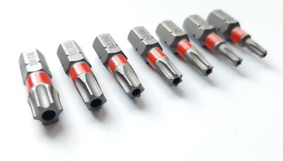 7 tlg BOSCH Torx Bit Set 1/4''  T10 T15 T20 T25 T27 T30 T40 25mm LOCH Sicherheit