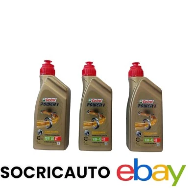 3 Litri Olio motore Castrol Power1 10W40 4T API SN JASO MA- 2 Moto