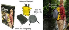 3 pc Set Waterproof Gold Panning Backpack Sluice Box Neoprene Mesh Gold Pan Bag
