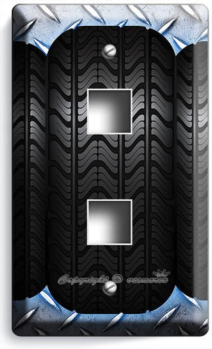 BLACK TIRES DIAMOND METAL LIGHT SWITCH OUTLET WALL PLATES CAR SHOP GARAGE DECOR - 第 21/34 張圖片