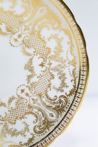AYNSLEY England Gold Gilt Floral Fine Bone China Floral Cup & Saucer RARE - Picture 7 of 9